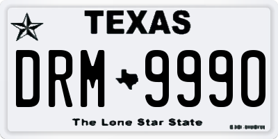 TX license plate DRM9990