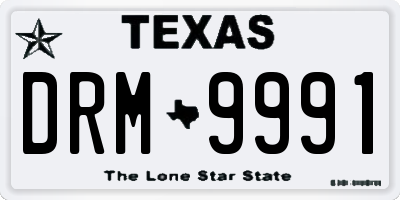 TX license plate DRM9991