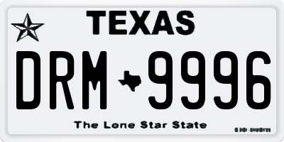 TX license plate DRM9996