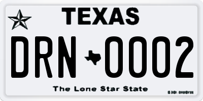 TX license plate DRN0002