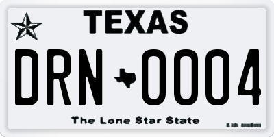 TX license plate DRN0004