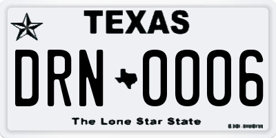 TX license plate DRN0006