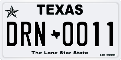 TX license plate DRN0011