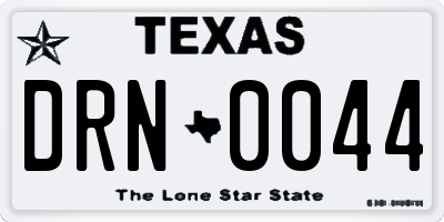 TX license plate DRN0044