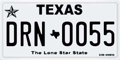 TX license plate DRN0055