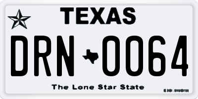 TX license plate DRN0064