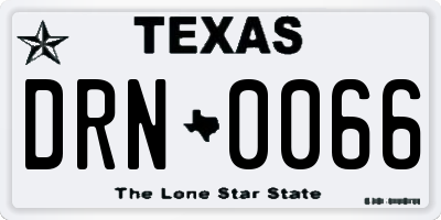 TX license plate DRN0066