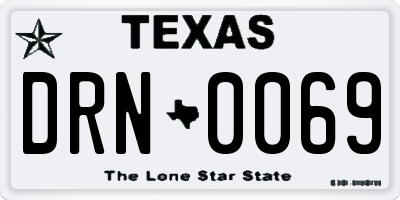 TX license plate DRN0069