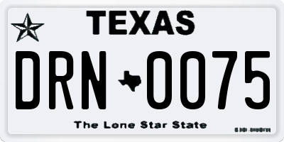 TX license plate DRN0075