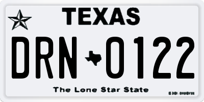 TX license plate DRN0122