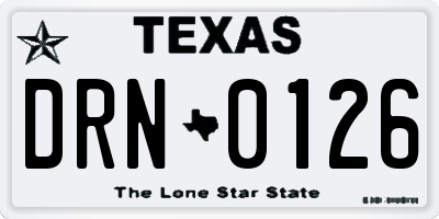 TX license plate DRN0126