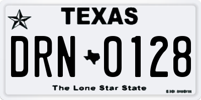 TX license plate DRN0128