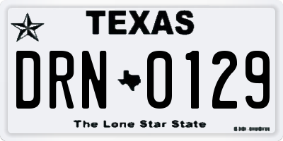 TX license plate DRN0129