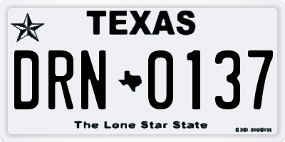 TX license plate DRN0137
