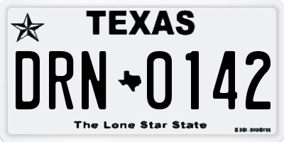 TX license plate DRN0142