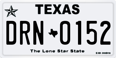 TX license plate DRN0152