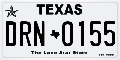 TX license plate DRN0155