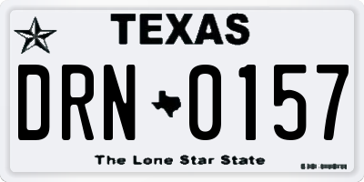 TX license plate DRN0157