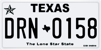 TX license plate DRN0158