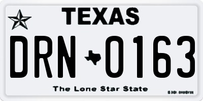 TX license plate DRN0163