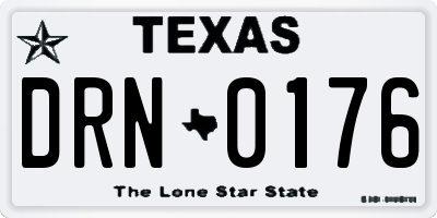 TX license plate DRN0176