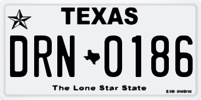 TX license plate DRN0186