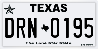 TX license plate DRN0195