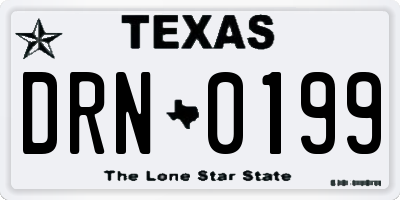 TX license plate DRN0199