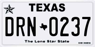 TX license plate DRN0237