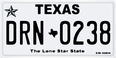 TX license plate DRN0238