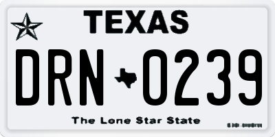 TX license plate DRN0239