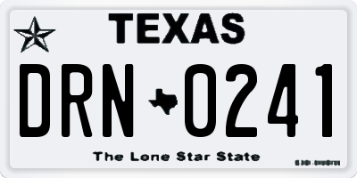 TX license plate DRN0241