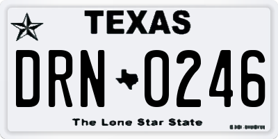 TX license plate DRN0246