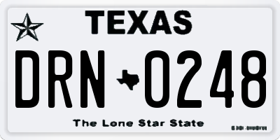 TX license plate DRN0248