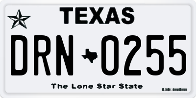 TX license plate DRN0255