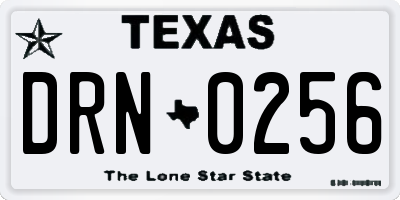 TX license plate DRN0256