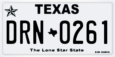 TX license plate DRN0261