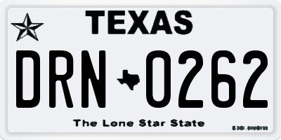 TX license plate DRN0262