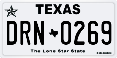 TX license plate DRN0269