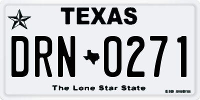 TX license plate DRN0271