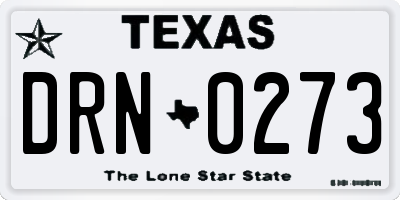 TX license plate DRN0273