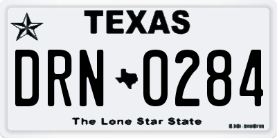 TX license plate DRN0284