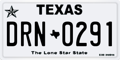 TX license plate DRN0291