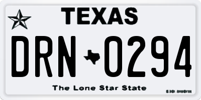 TX license plate DRN0294