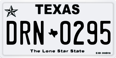 TX license plate DRN0295