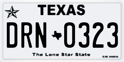 TX license plate DRN0323