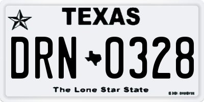 TX license plate DRN0328