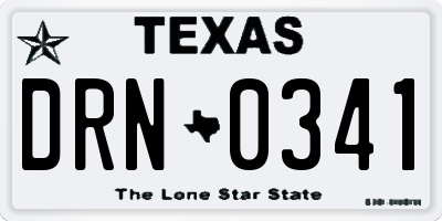 TX license plate DRN0341