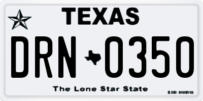 TX license plate DRN0350