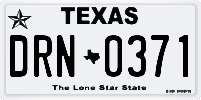 TX license plate DRN0371